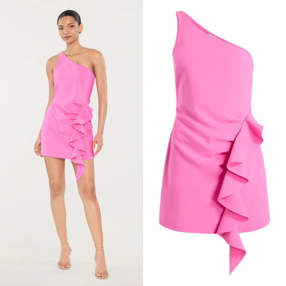 Likely Pink One-Shoulder Ruffle Mini Dress